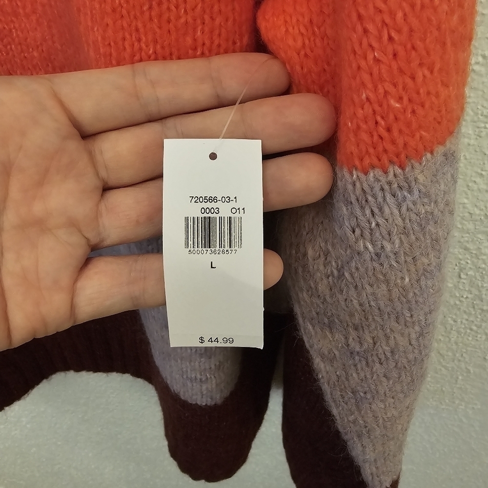 Nwt Old Navy Large Wool Blend Color Block Pullove… - image 5